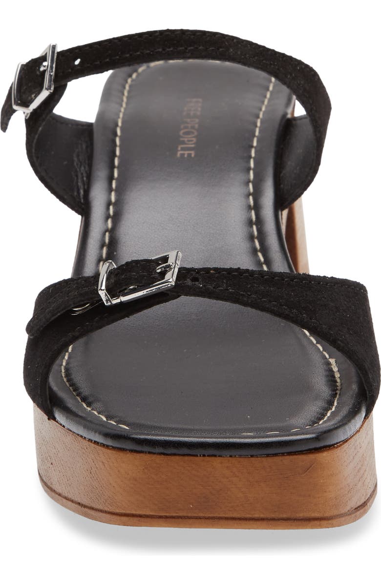 Free People Beck Slide Sandal, Alternate, color, Black Tide Suede
