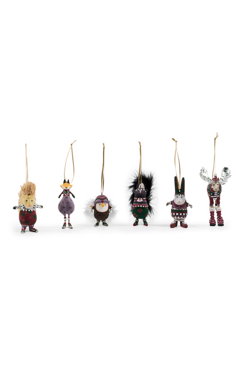 Mooseltoe Set of 6 Ornaments, Main, color, RED