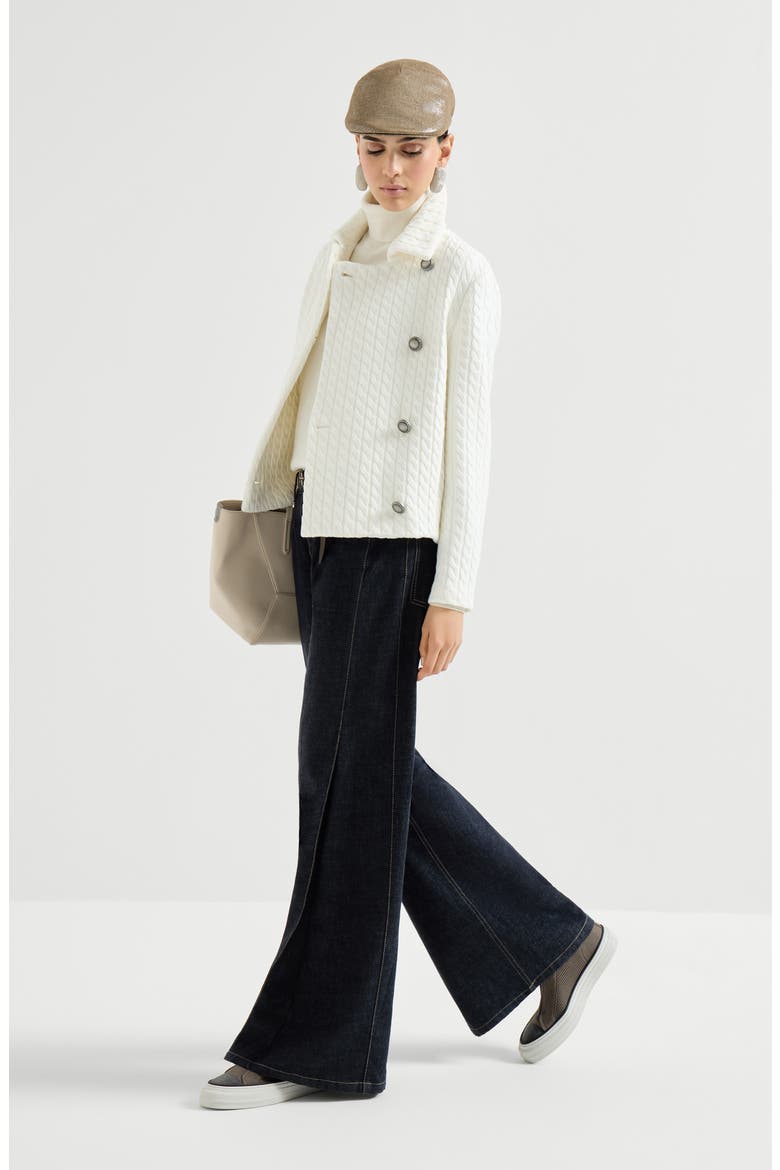 Cable knit blazer, Alternate, color, White