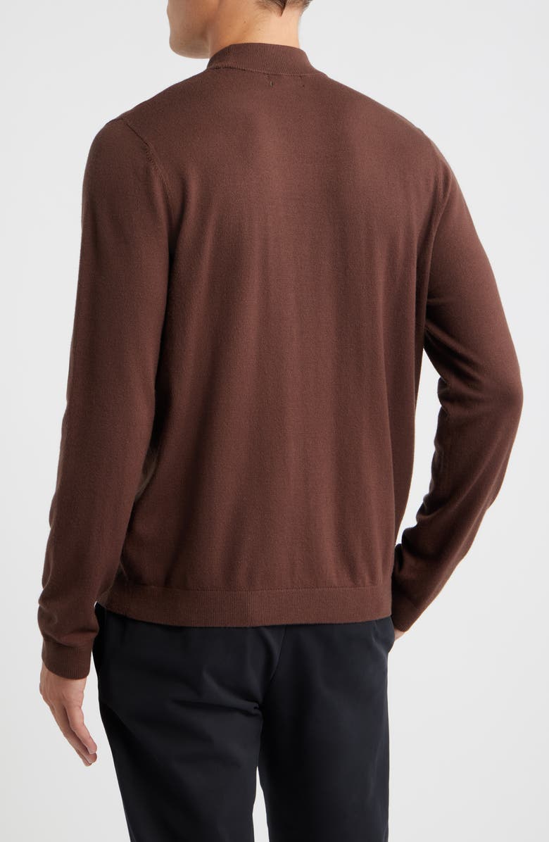 Open Edit Solid Mock Neck Sweater, Alternate, color, Brown Chicory