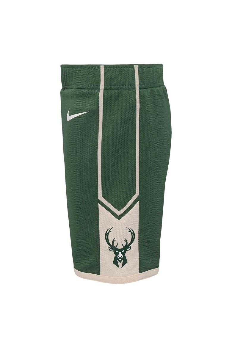 Preschool Nike Hunter Green Milwaukee Bucks Icon Replica Shorts, Alternate, color, Hunter Green