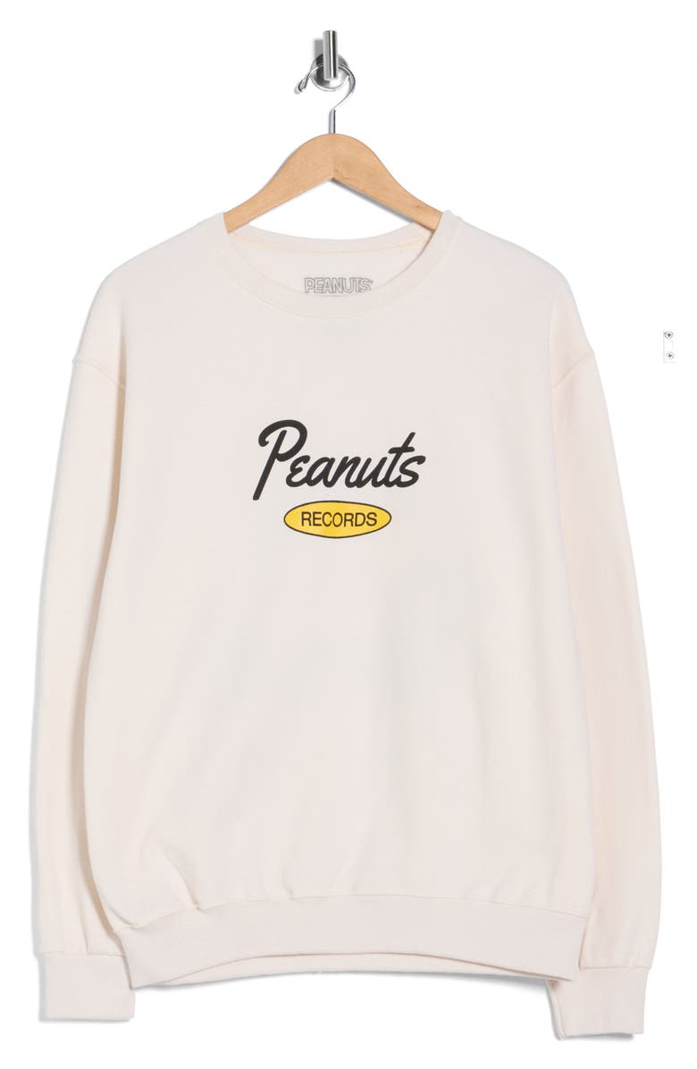 The Forecast Agency Peanuts Records Graphic Pullover, Alternate, color, Cream