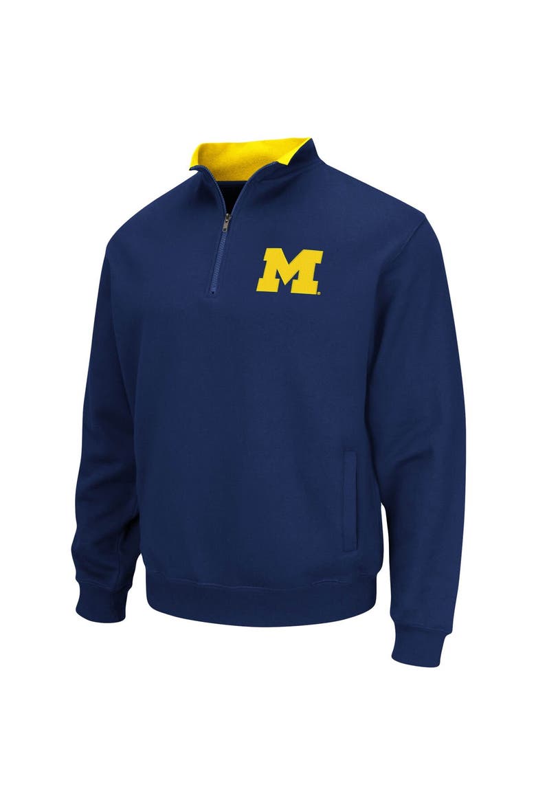 Men's Colosseum Navy Michigan Wolverines Big & Tall Tortugas Quarter-Zip Jacket, Alternate, color, Navy