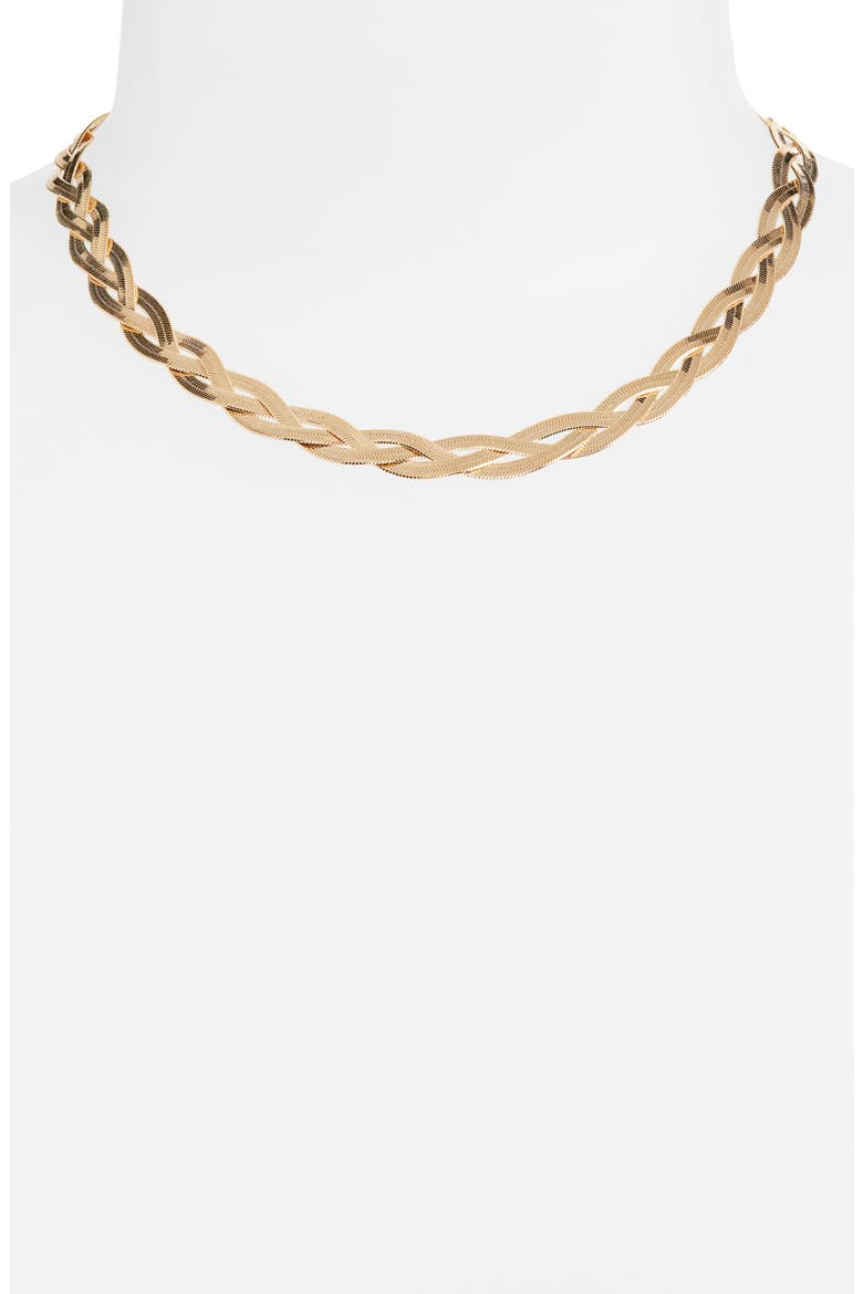 Aureline Braided Necklace, Alternate, color, GOLD