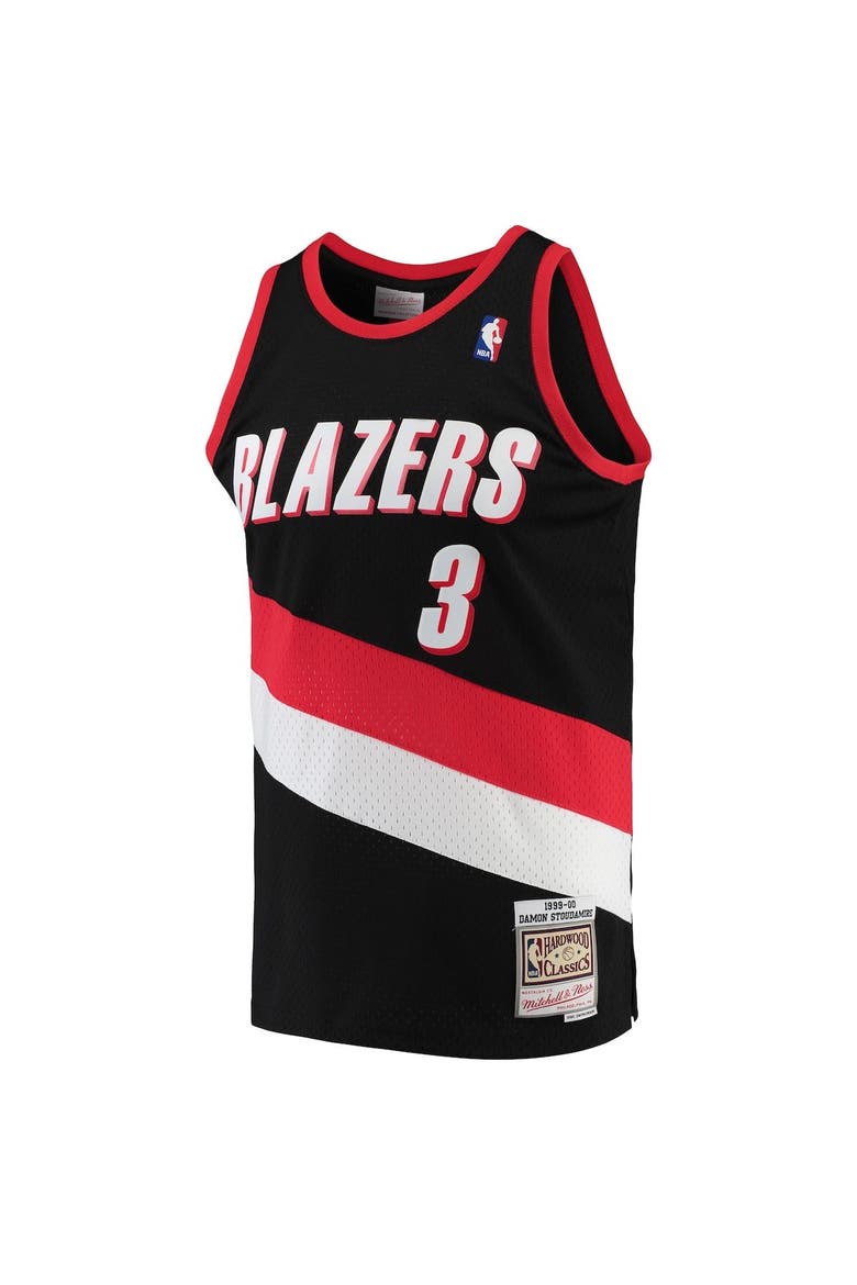 Men's Mitchell & Ness Damon Stoudamire Black Portland Trail Blazers 1999/00 Hardwood Classics Swingman Jersey, Alternate, color, Black