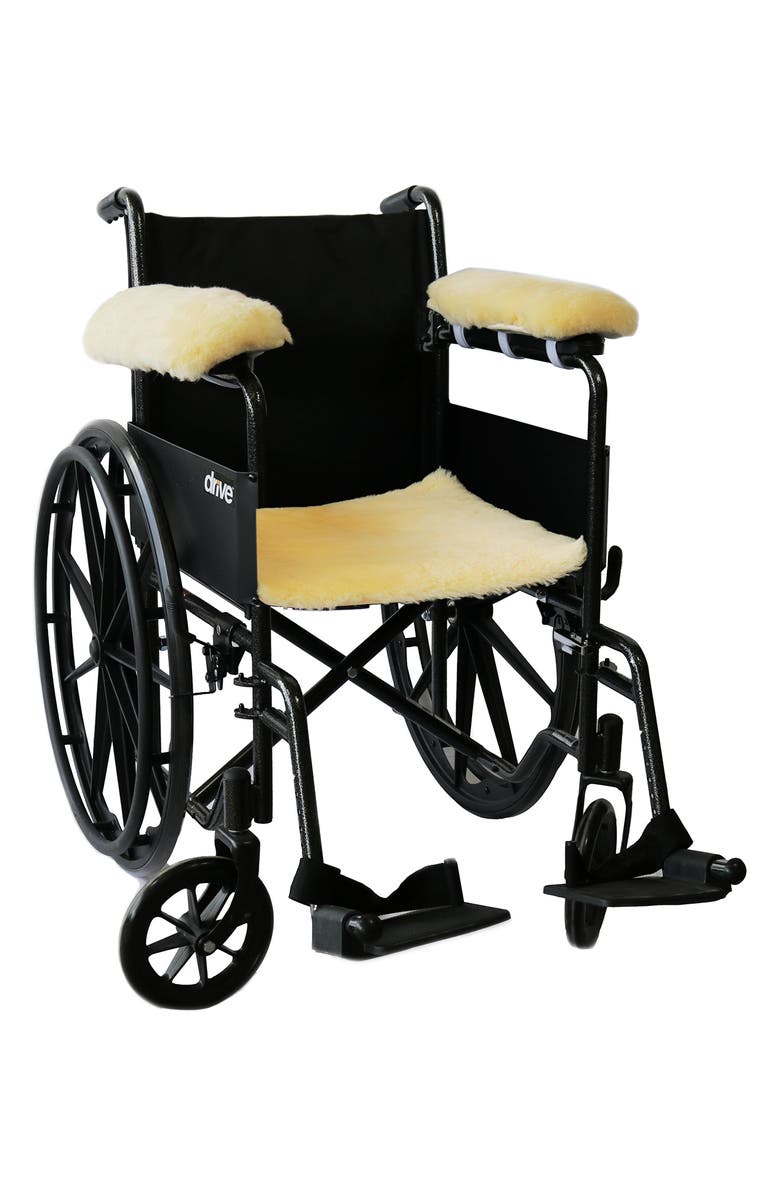 NATURAL Medical Genuine Sheepskin Shearling Chair Pad 18" x 18" - Grey, Alternate, color, Cornsilk