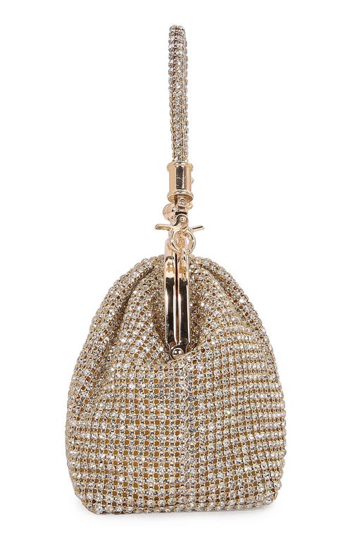 Berness Embellished Handle Rhinestone Frame Clutch In Neutral