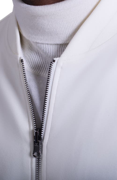 Bugatchi Soft Touch Knit Reversible Bomber Jacket In Gray