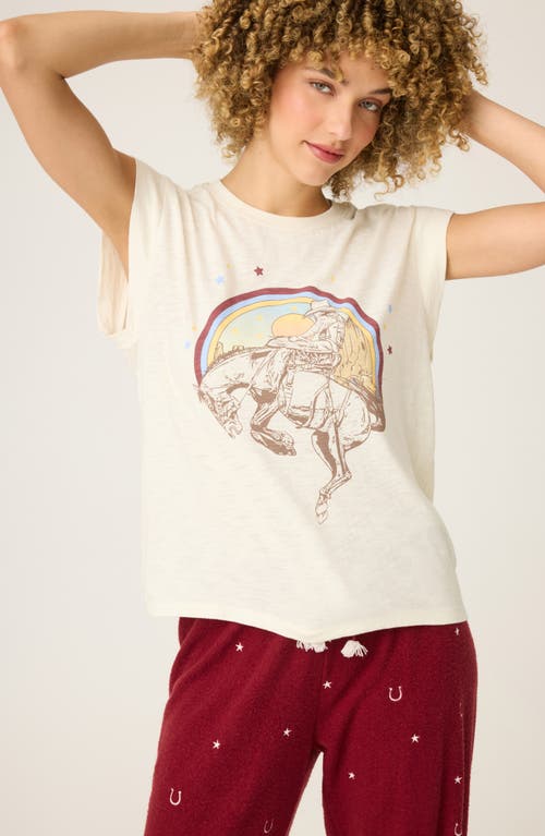 Pj Salvage Hold Your Horses Pajama Top In Neutral