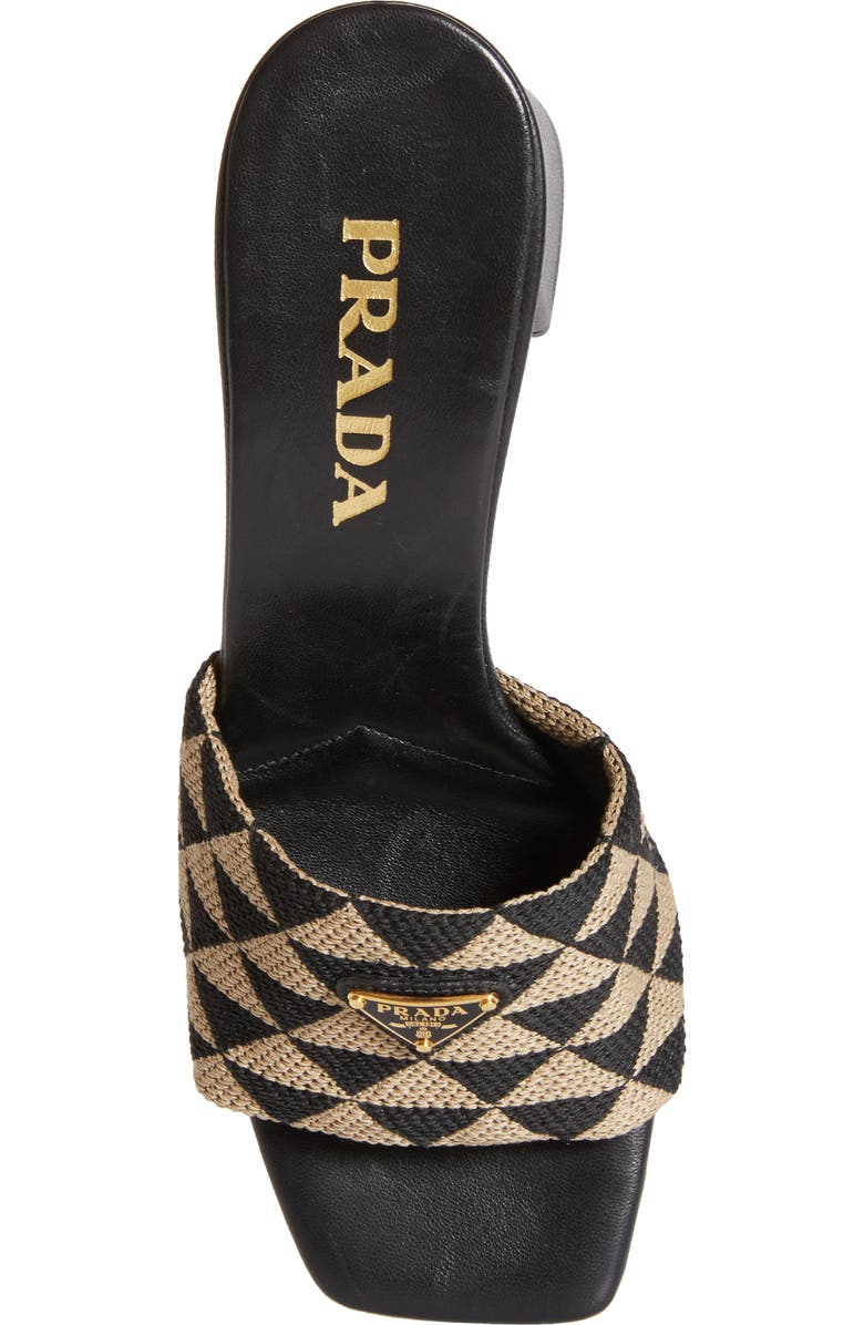 Prada Triangle Jacquard Slide Sandal, Alternate, color,