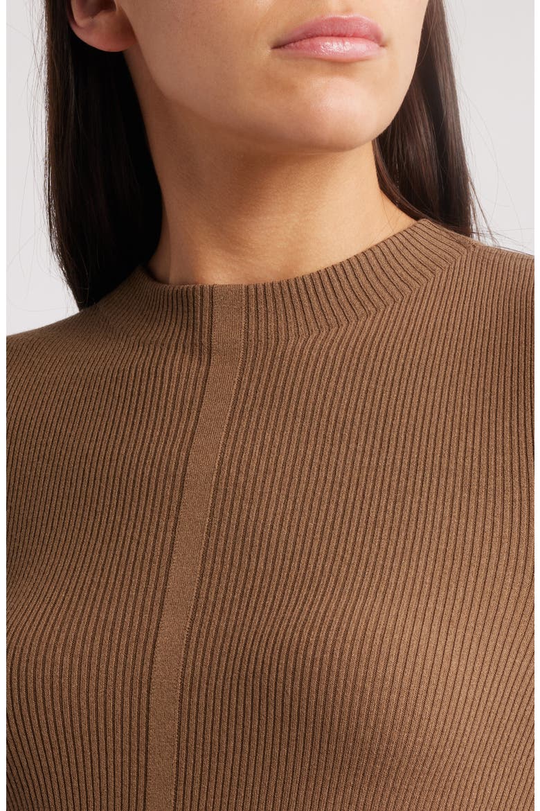 Faddrid Sweater Dress with Plissé Skirt, Alternate, color, TEAK