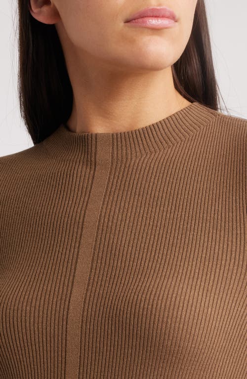 Hugo Boss Boss Faddrid Sweater Dress With Plissé Skirt In Teak