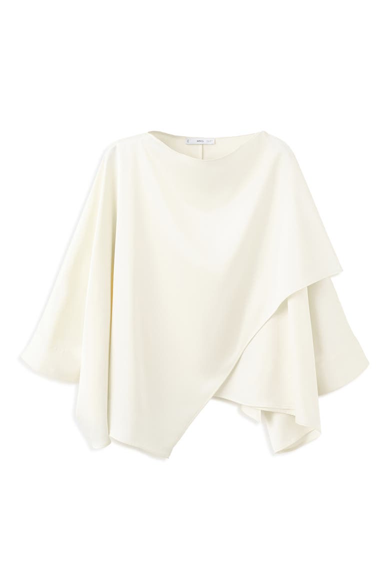Asymmetric Satin Top, Alternate, color, ECRU