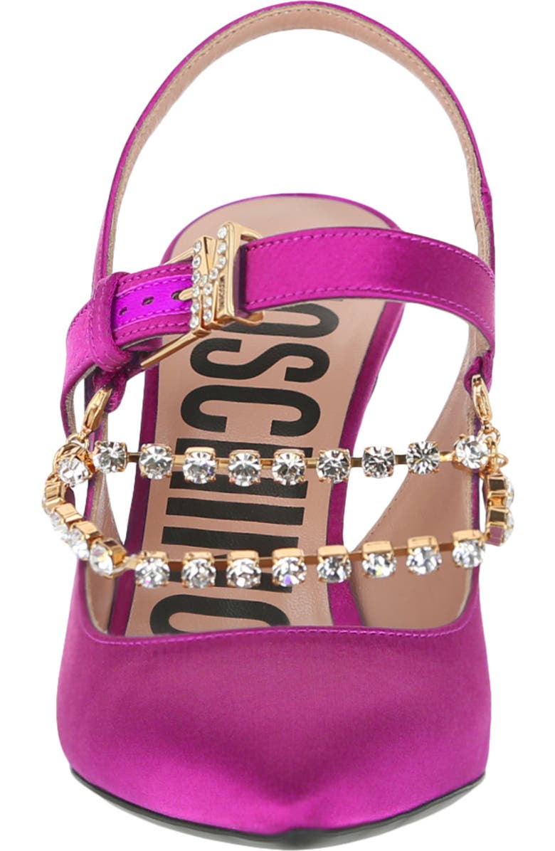 Moschino Crystal Chain Slingback Pump, Alternate, color,
