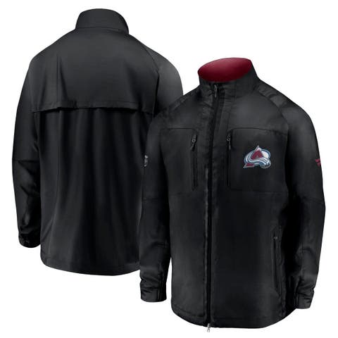 Men's Fanatics Branded Black Colorado Avalanche Authentic Pro Locker Room Rink Raglan Full-Zip Jacket