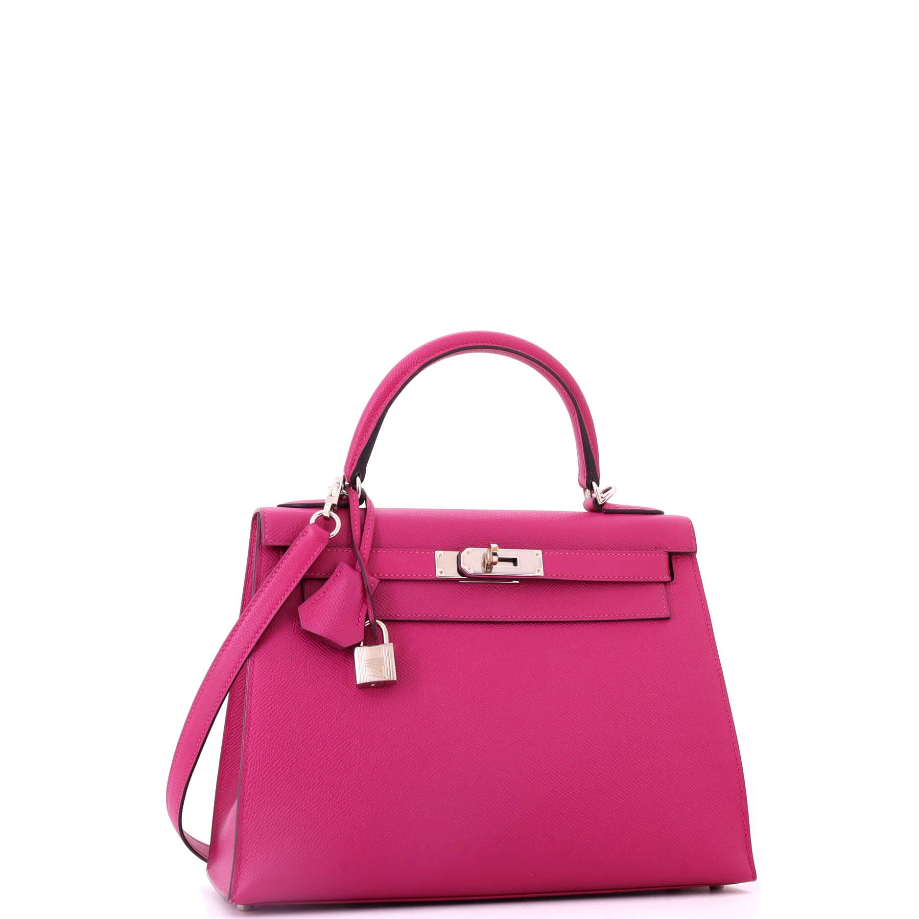Pre-Owned Hermes Kelly Handbag Pink Epsom with Palladium Hardware 28, Alternate, color, Rose Pourpre