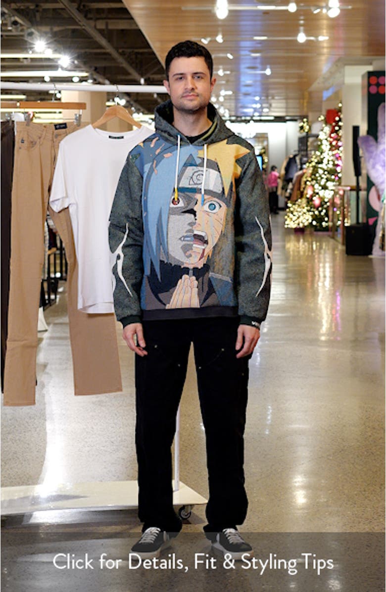 Narutu vs. Sasuke Jacquard Graphic Hoodie, sales video thumbnail