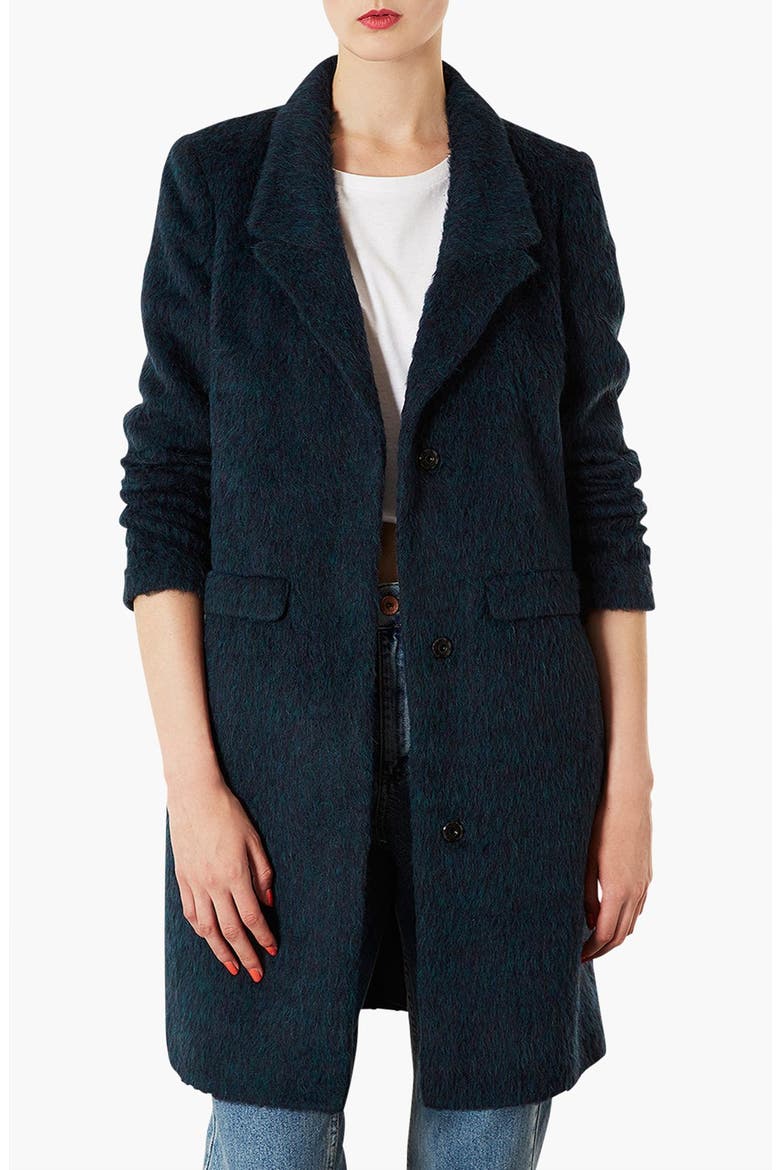 Boyfriend Coat, Main, color, TEAL