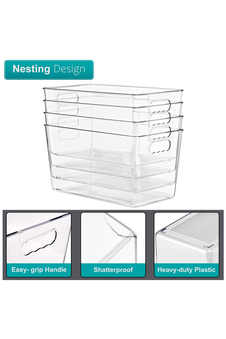Set of 8 Extra Large Clear Storage Bins, Alternate, color, NO COLOR