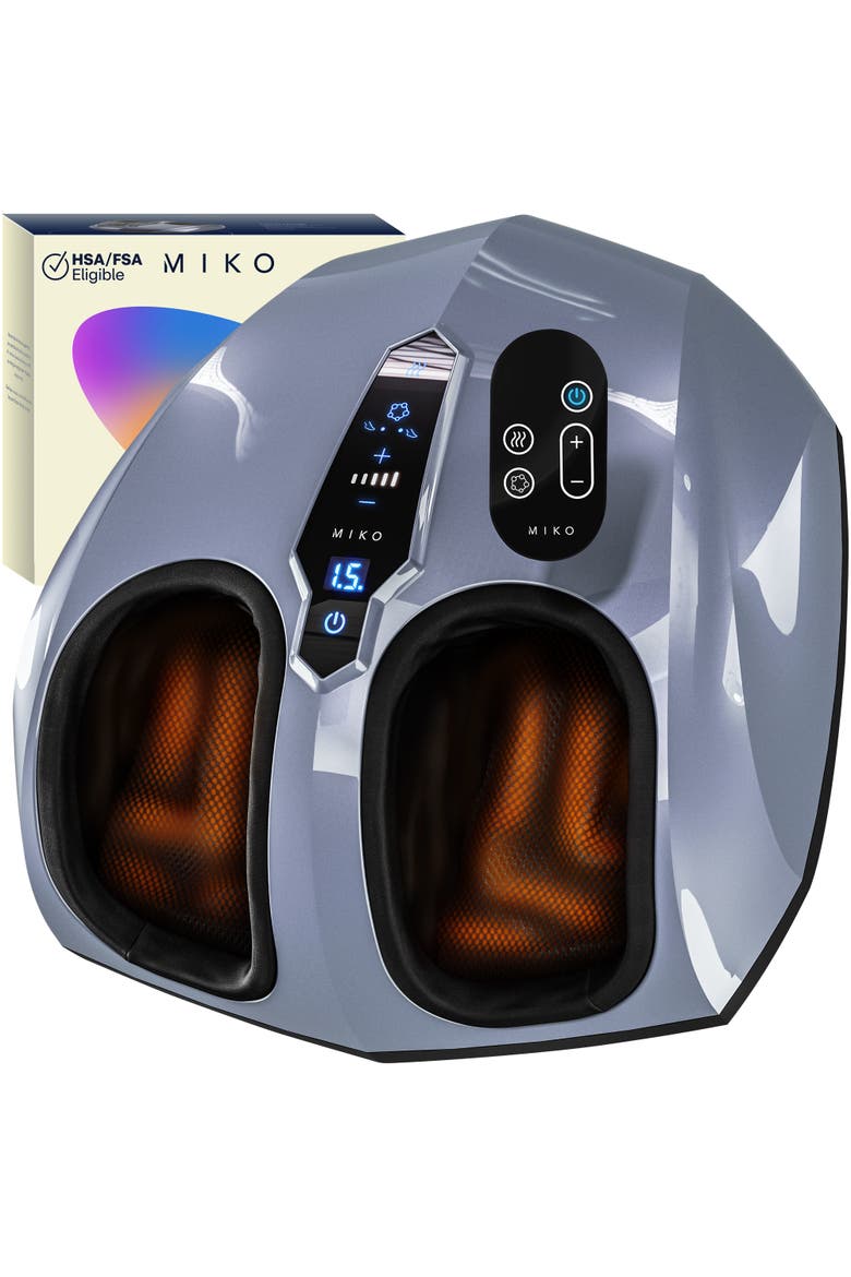 Shiatsu Foot Massager with Heat, LCD Display, Main, color, Charcoal