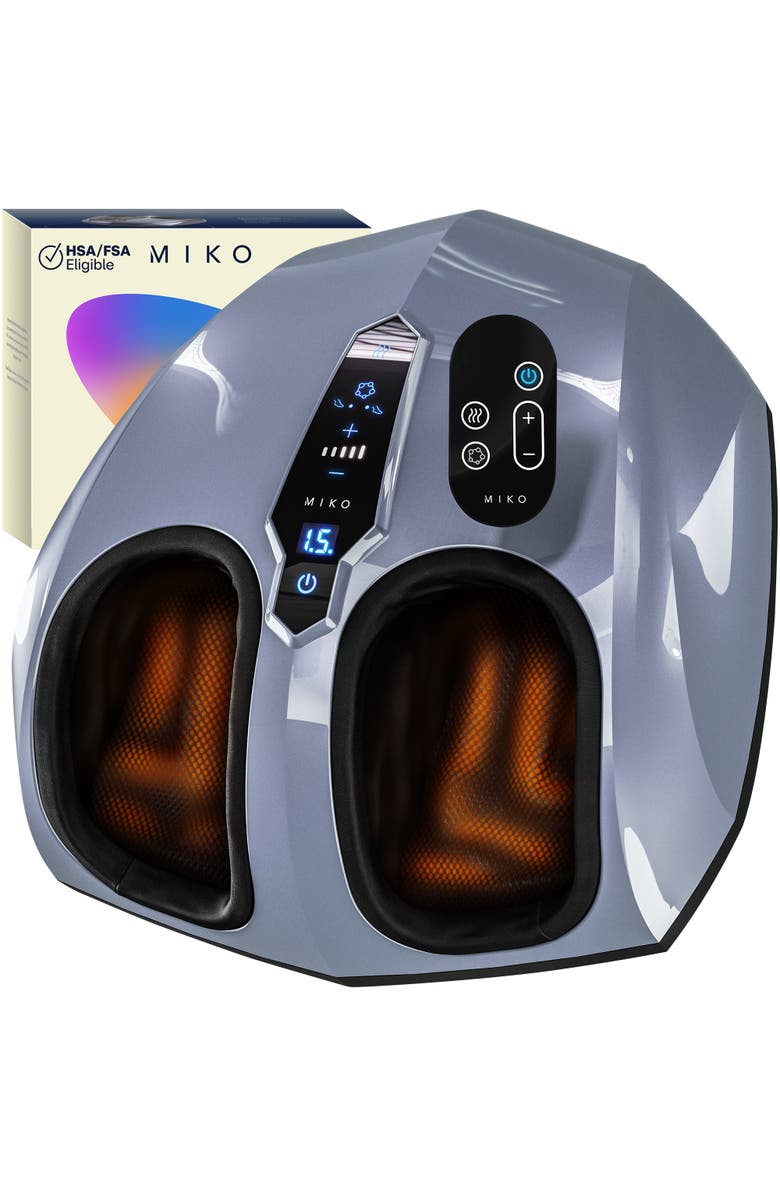 MIKO Shiatsu Foot Massager with Heat, LCD Display, Main, color, Charcoal