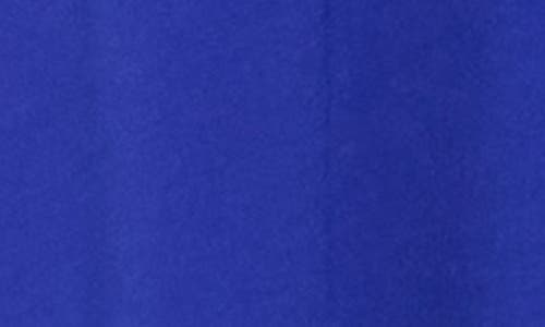 Connected Apparel Tie Belt Faux Wrap High-low Dress In Blue