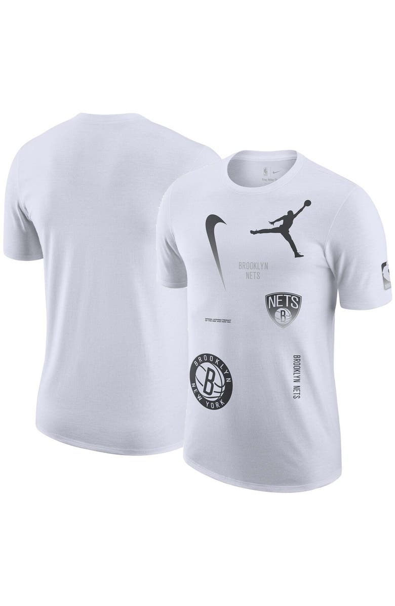 Jordan Brand Men's Jordan Brand White Brooklyn Nets Courtside Statement Edition Max90 T-Shirt, Main, color, White