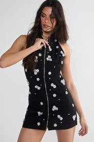 NASTY GAL Embellished Applique Mini Dress