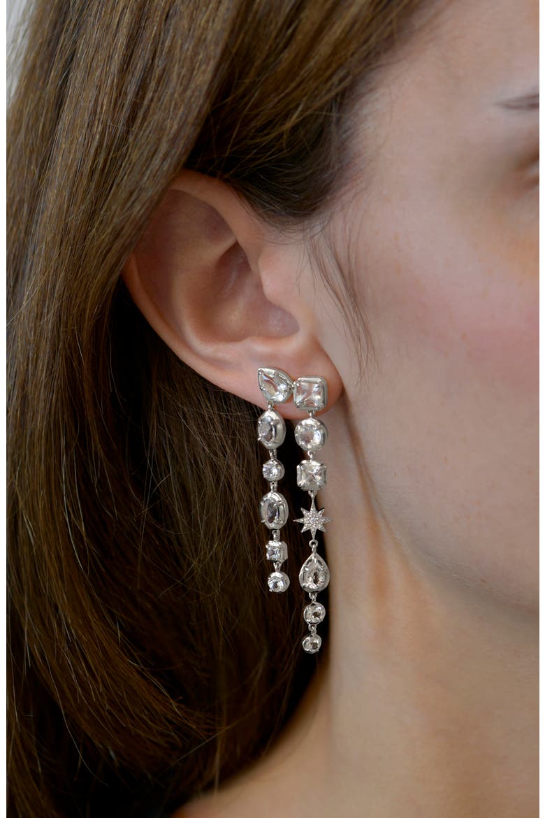 Melia Grace Drop Earrings, Alternate, color, SILVER