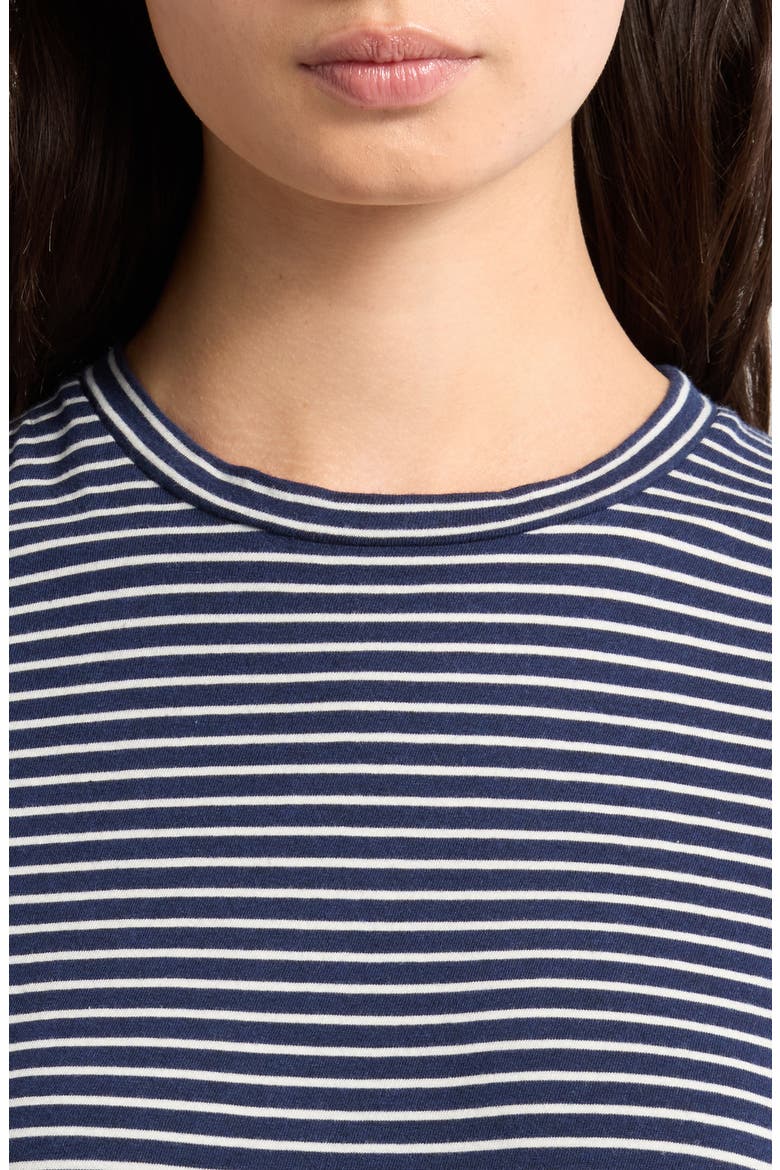 Lana Stripe Cotton T-Shirt, Alternate, color, NAVY/ NATURAL STRIPE