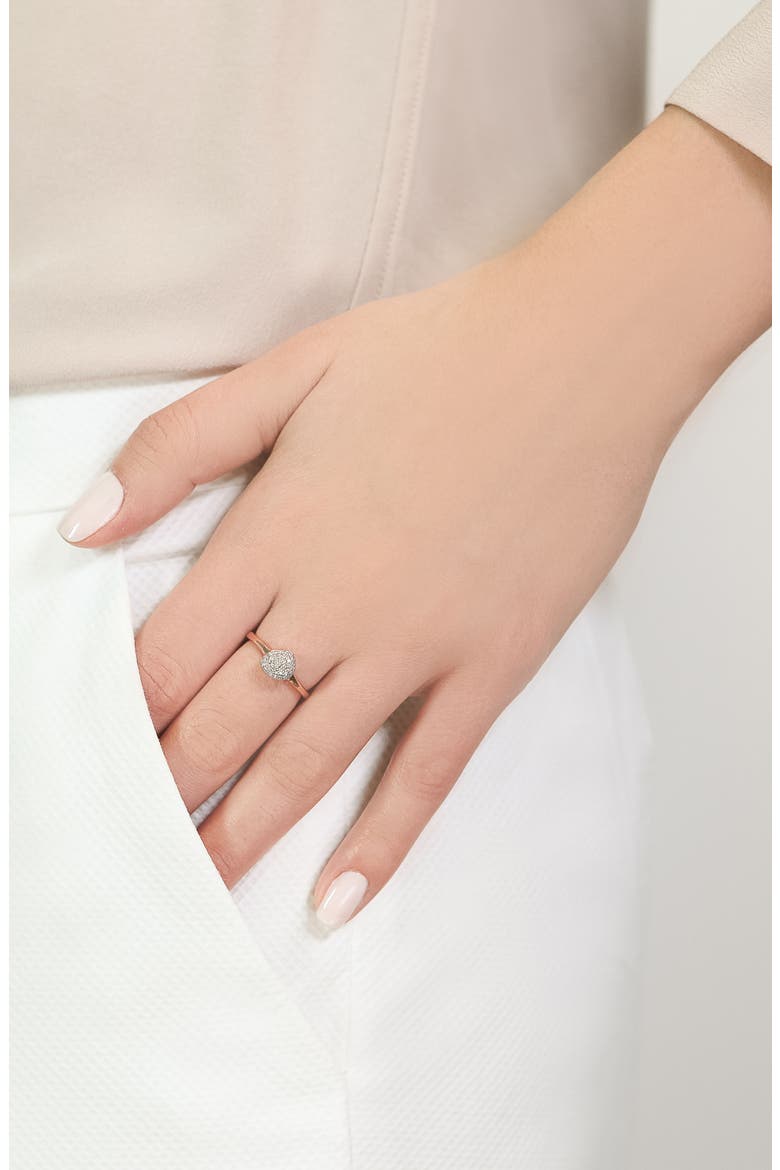 Nura Mini Diamond Pavé Pebble Stacking Ring, Alternate, color, ROSE GOLD/ DIAMOND