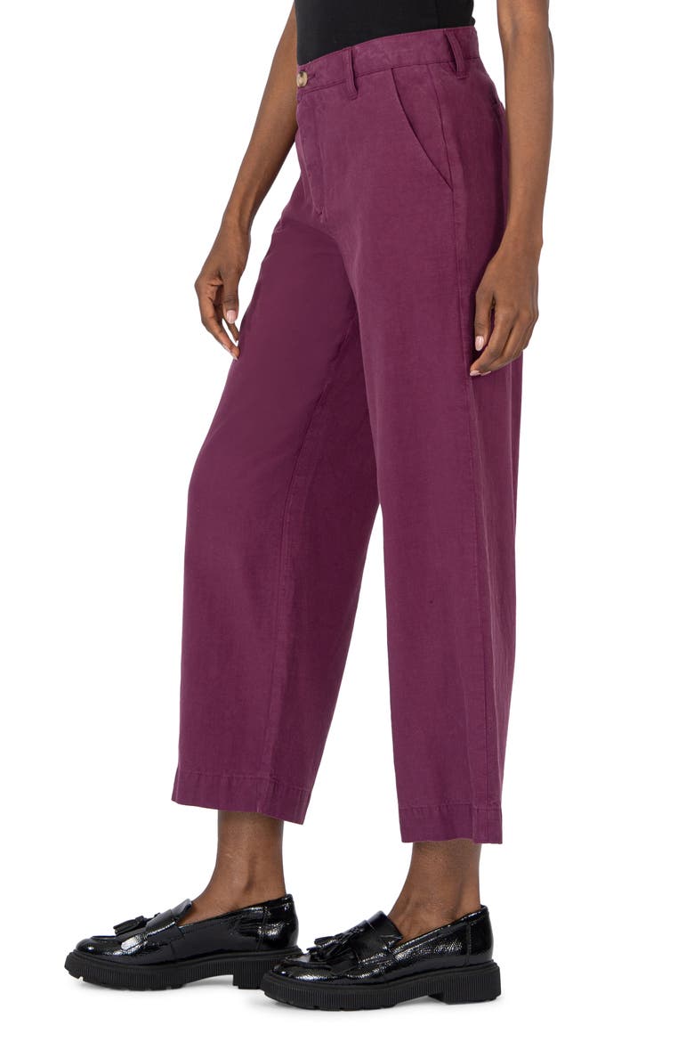High Rise Crop Wide Leg Pants, Alternate, color, MULBERRY