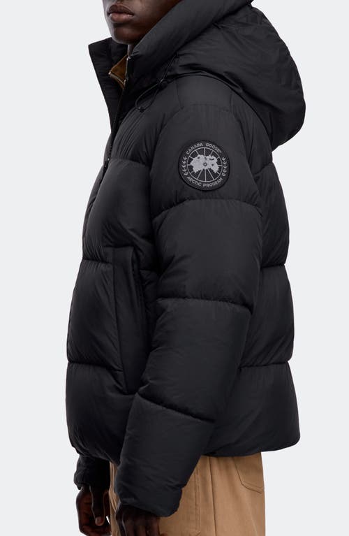 Canada Goose Crofton Water Resistant Packable 750 Fill Power Down Hooded Jacket In Black