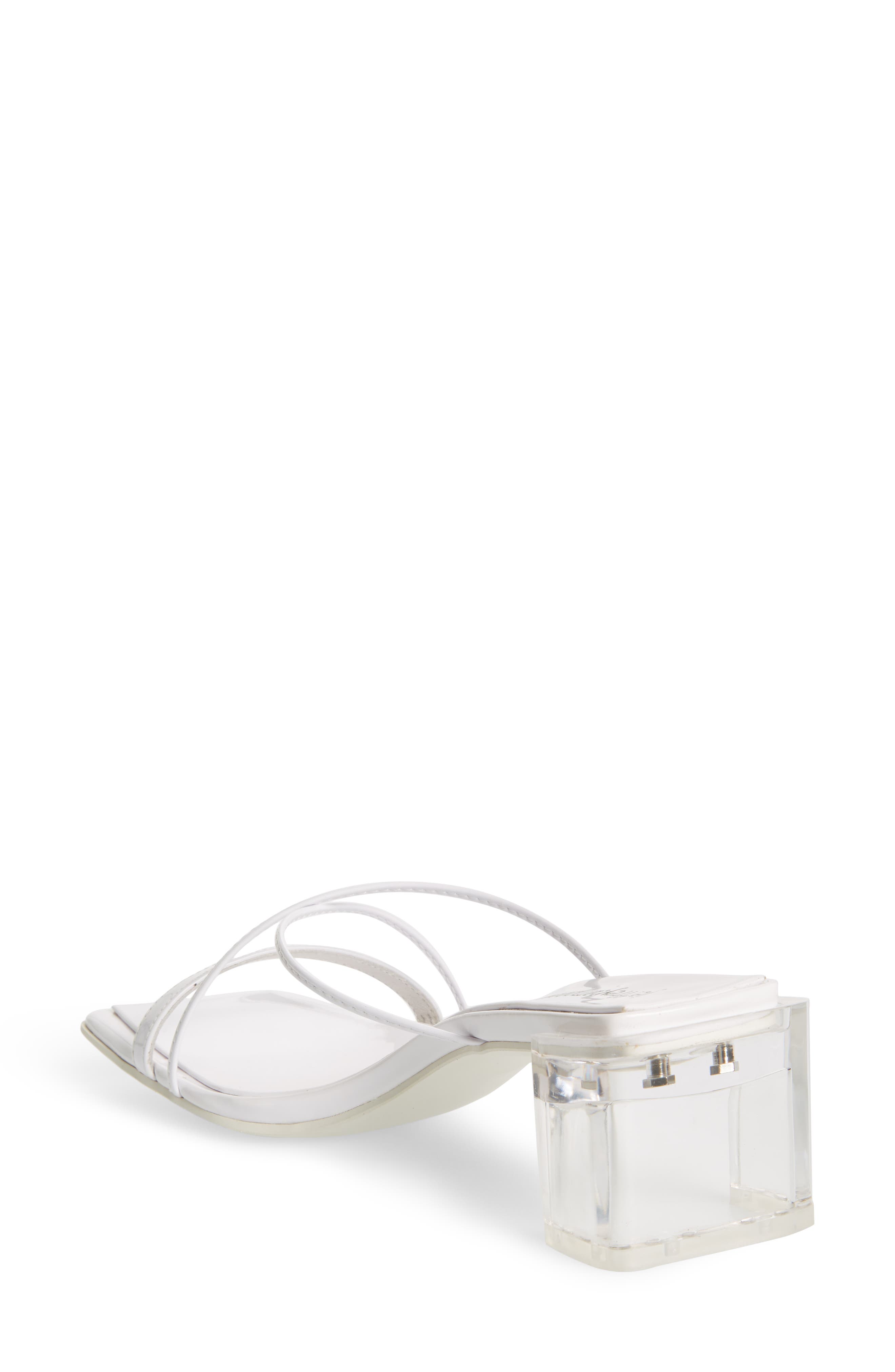 Mural-Lo Slide Sandal, Alternate, color, WHITE PATENT LEATHER/ CLEAR