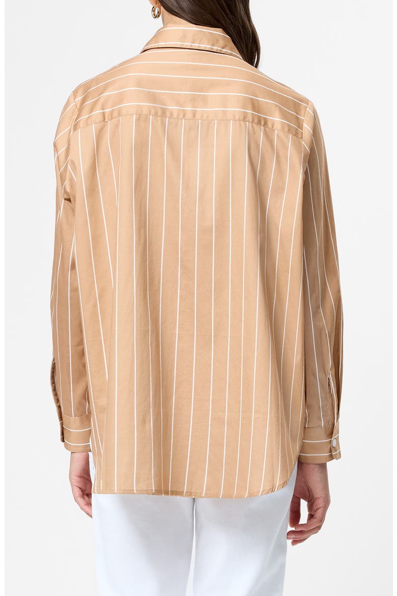 Alexis Stripe Cotton Poplin Button-Up Shirt, Alternate, color, MACCHIATO