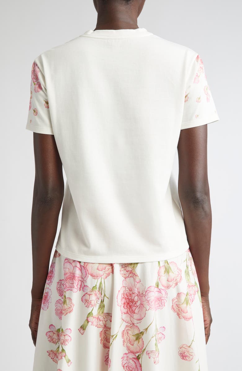 Giambattista Valli Carnation Embroidered Cotton T-Shirt, Alternate, color, Carnation Popeline Print