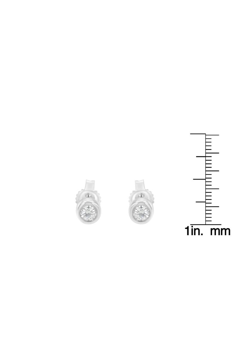 Haus of Brilliance 10K Gold 1/7 Ct Round Diamond Bezel- Stud Earrings, Alternate, color, White
