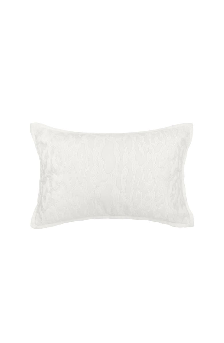 ELISABETH YORK Avon Embroidered Tone on Tone Cotton Velvet Decorative Throw Pillow, Main, color, Off-White