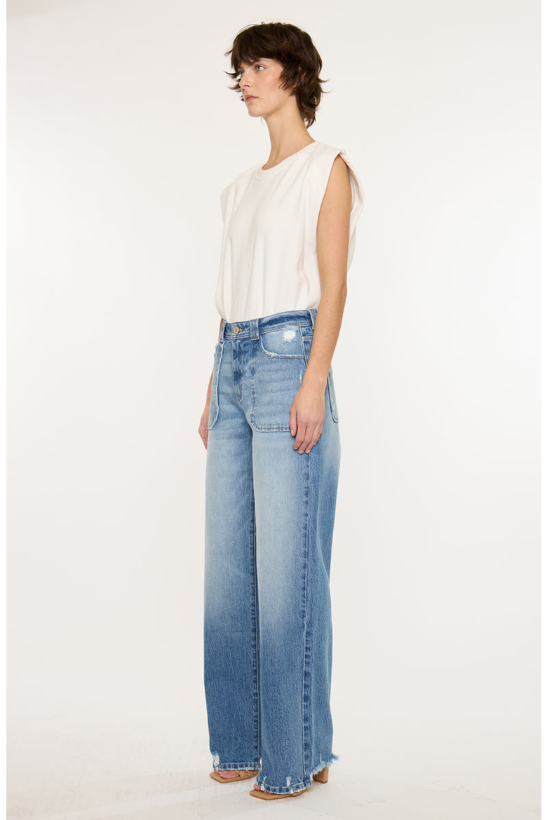 Monie High Rise Wide Jeans, Alternate, color, Medium Wash
