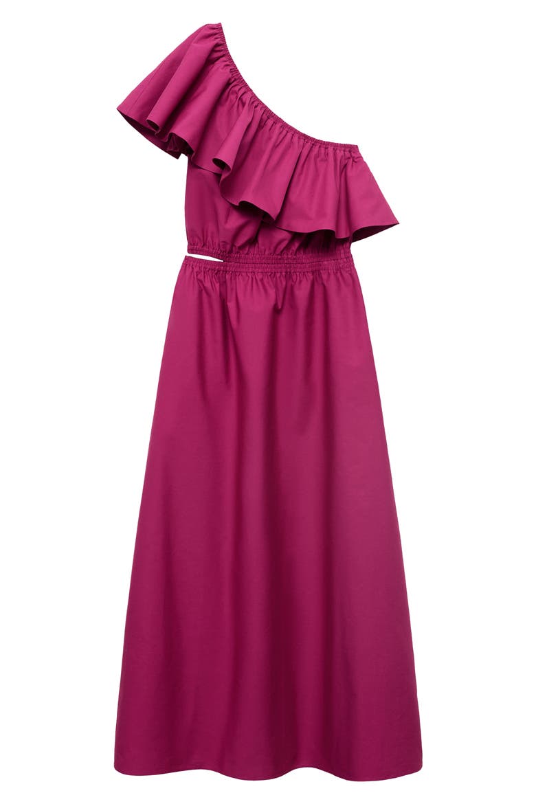 Asymmetric Cutout One-Shoulder Maxi Dress, Alternate, color, FUCHSIA