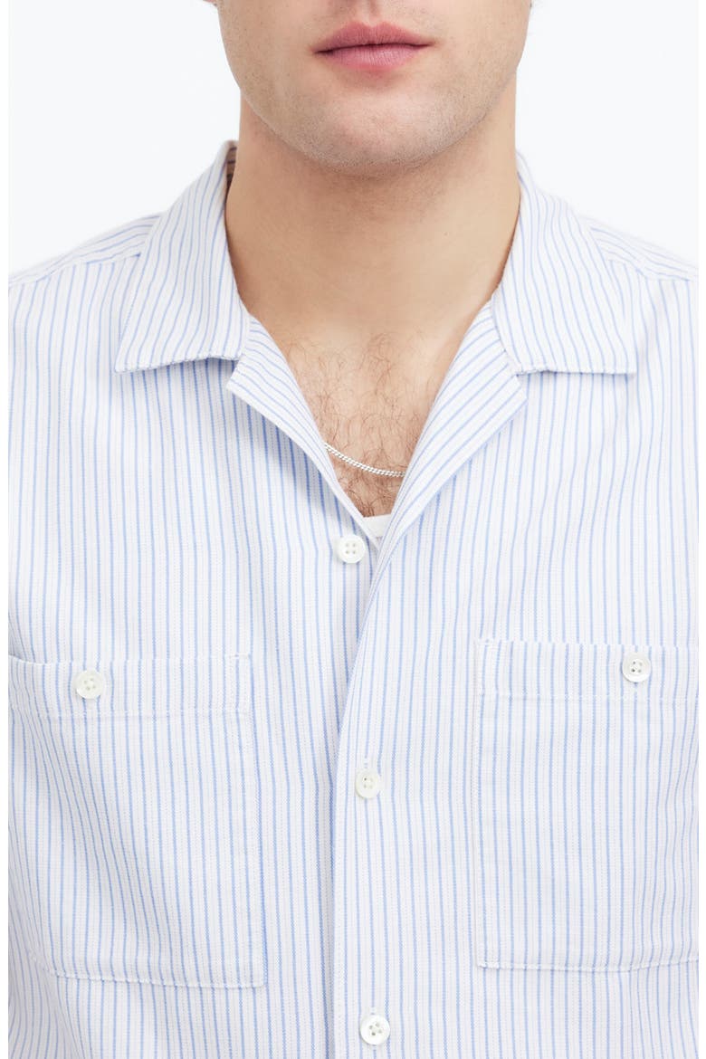 Stripe Twill Camp Shirt, Alternate, color, HYDRANGEA