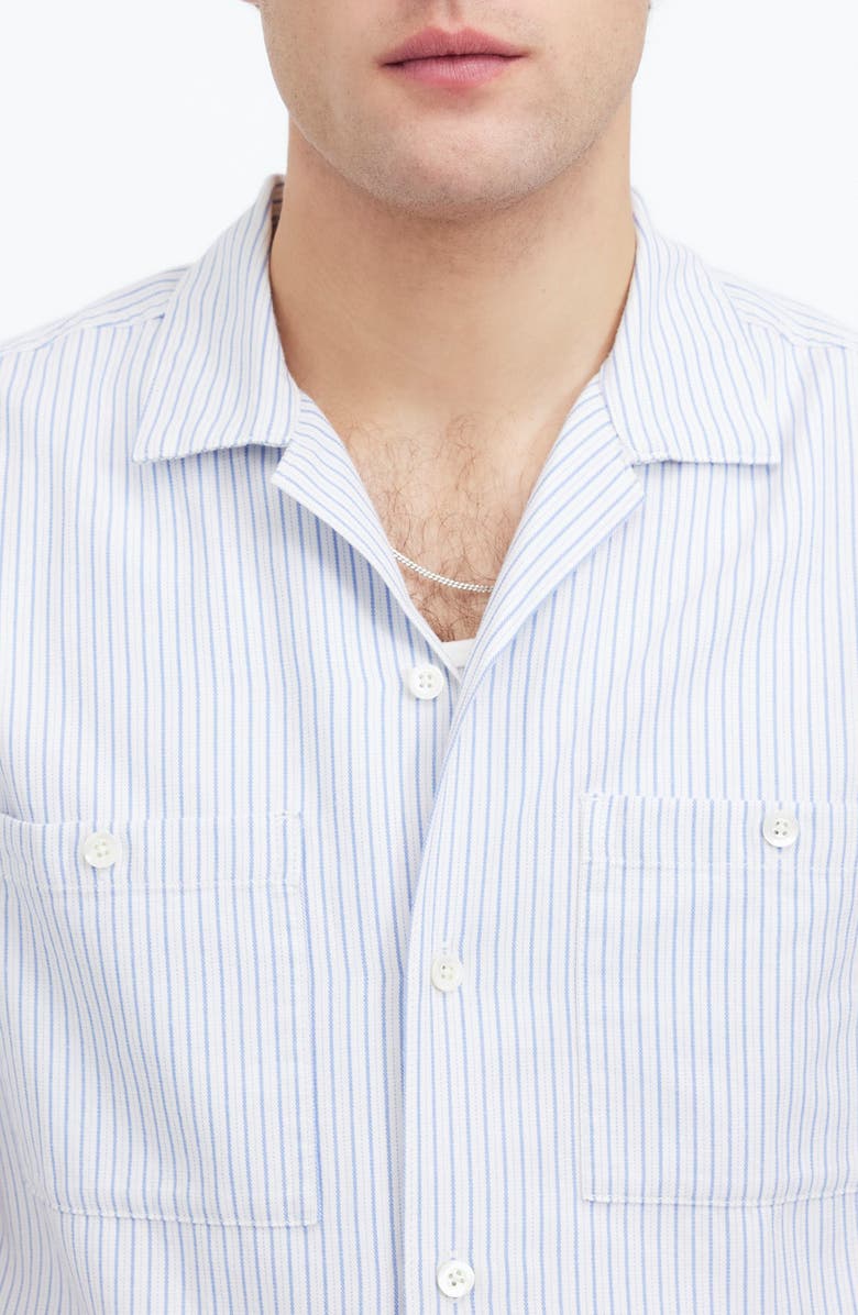 Madewell Stripe Twill Camp Shirt, Alternate, color,