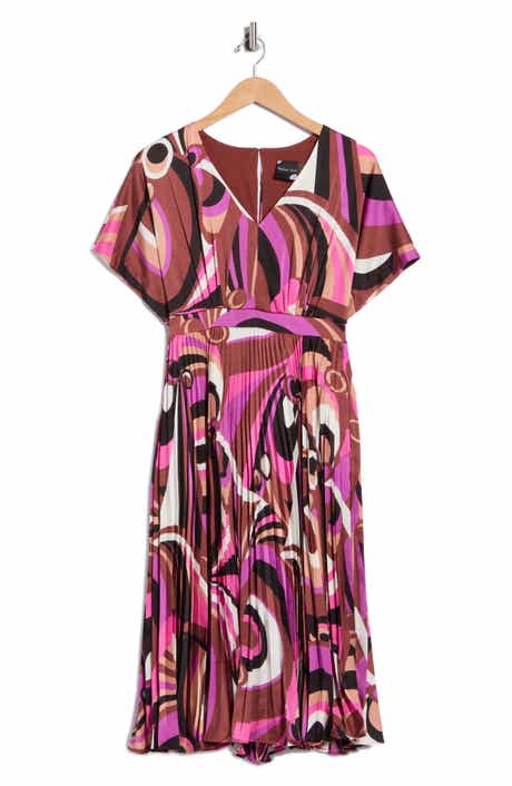 Camilla Satin Pleated Midi Dress