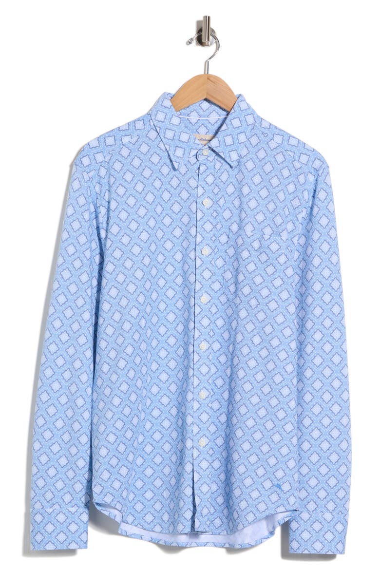 San Rio Twill Mira Mosaic Long Sleeve Shirt, Main, color, BLUE MONDAY