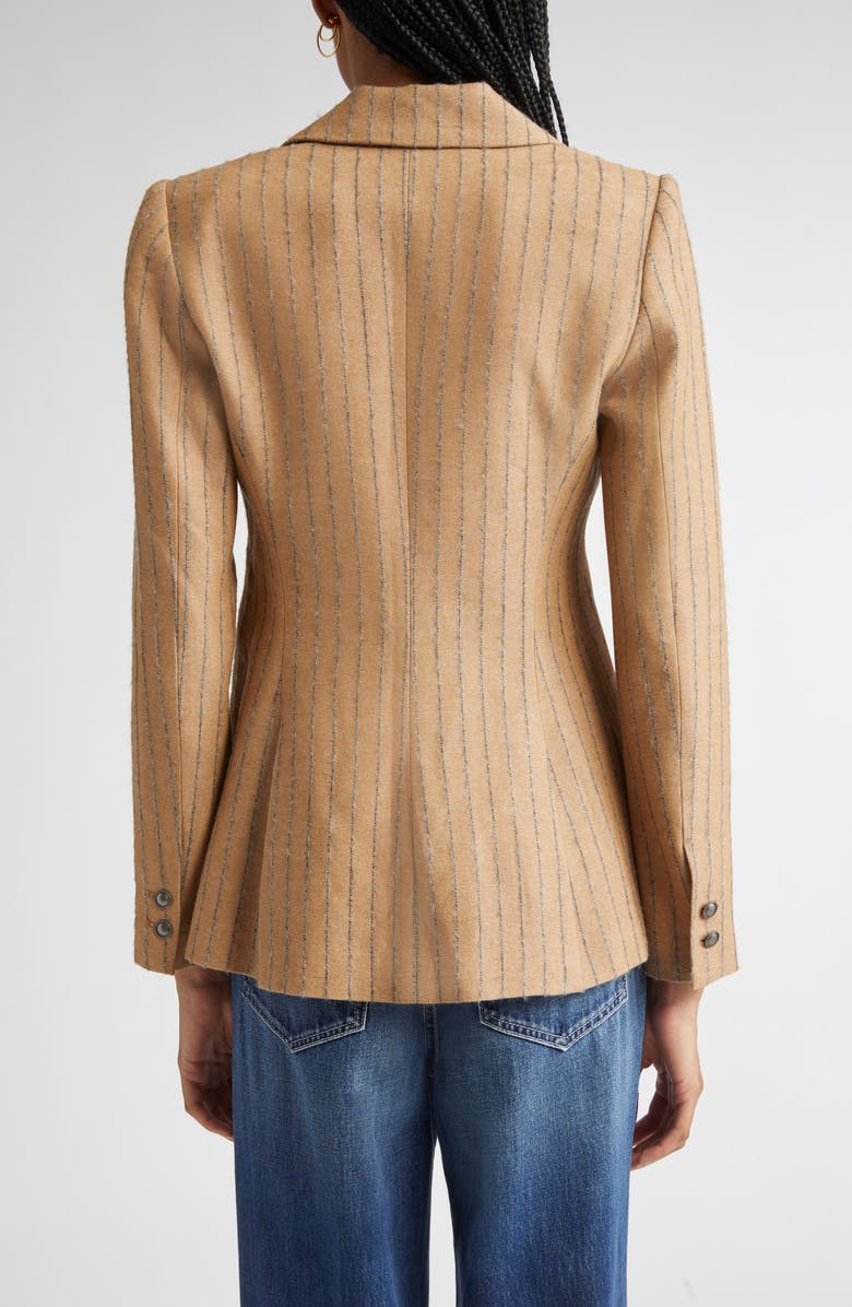 L'AGENCE Chamberlin Charcoal Stripe Blazer, Alternate, color, Tan Charcoal Stripe