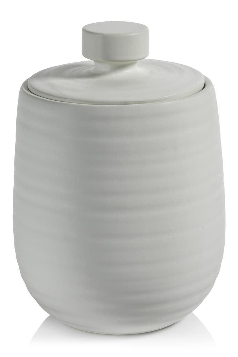 Azores Lidded Ceramic Vase, Main, color, WHITE