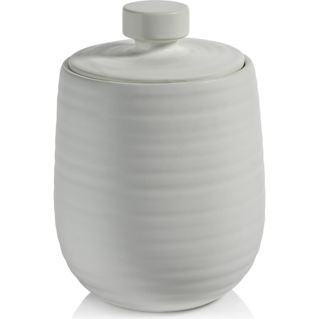 Zodax Azores Lidded Ceramic Vase In Gray