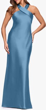 Xscape Evenings Halter Neck Satin Trumpet Gown