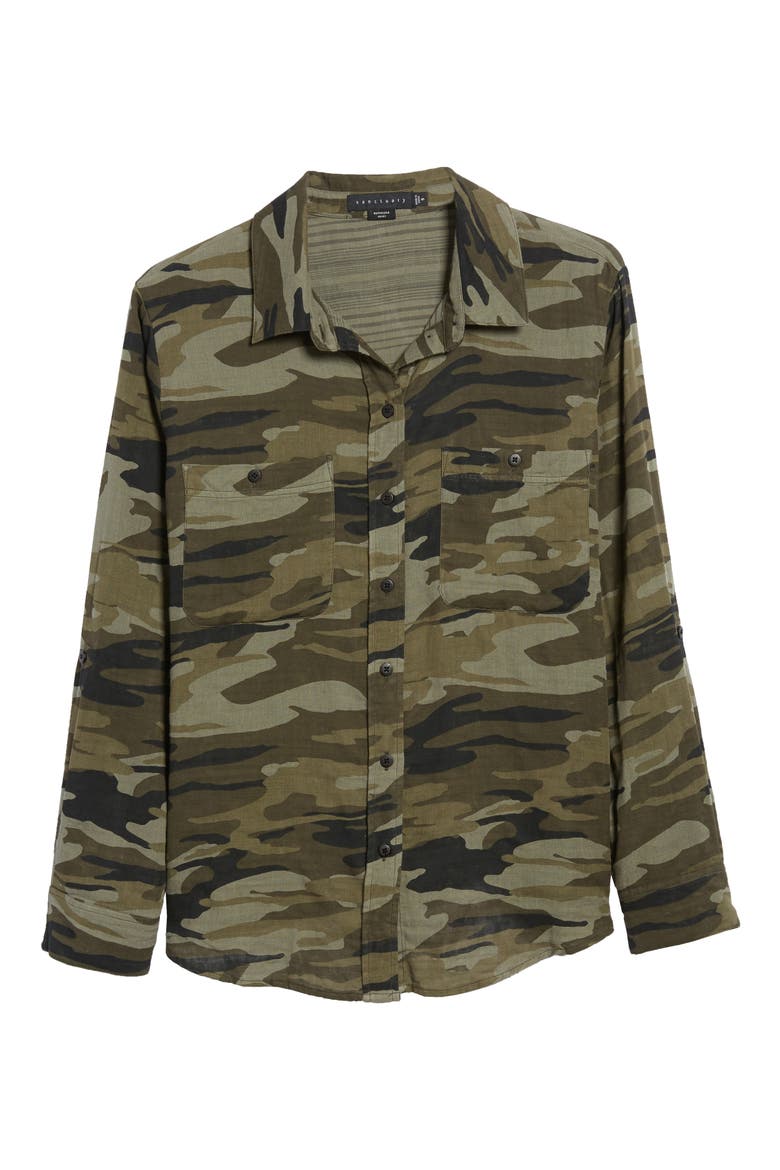 Steady Boyfriend Camo Shirt, Alternate, color, GARDEN CAMO