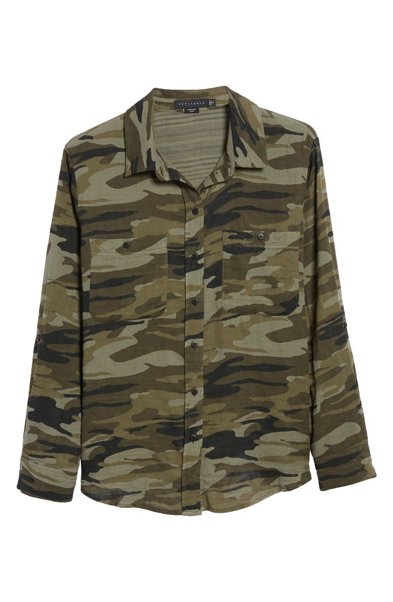 Sanctuary Steady Boyfriend Camo Shirt, Alternate, color, 
